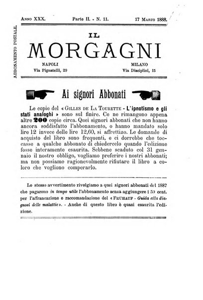 Il morgagni giornale indirizzato al progresso della medicina. Parte 2., Riviste