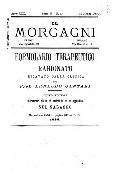 Il morgagni giornale indirizzato al progresso della medicina. Parte 2., Riviste