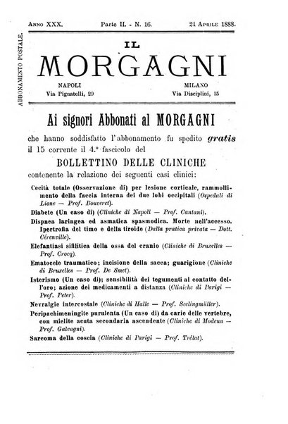 Il morgagni giornale indirizzato al progresso della medicina. Parte 2., Riviste