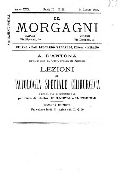 Il morgagni giornale indirizzato al progresso della medicina. Parte 2., Riviste