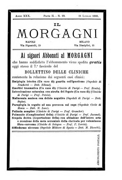 Il morgagni giornale indirizzato al progresso della medicina. Parte 2., Riviste