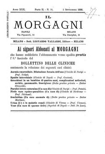 Il morgagni giornale indirizzato al progresso della medicina. Parte 2., Riviste