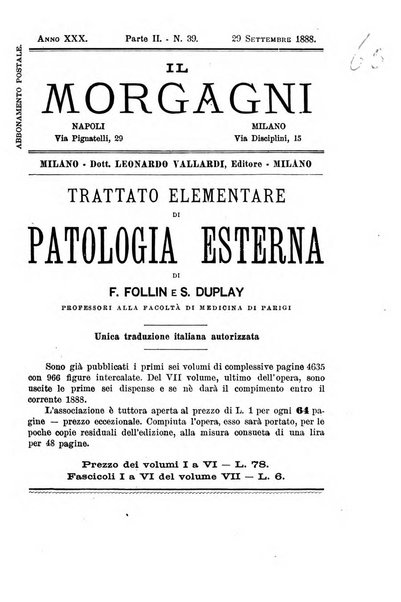 Il morgagni giornale indirizzato al progresso della medicina. Parte 2., Riviste