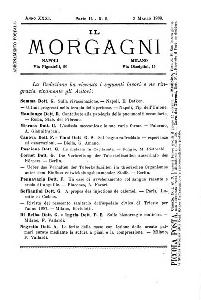 Il morgagni giornale indirizzato al progresso della medicina. Parte 2., Riviste