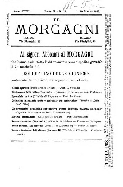 Il morgagni giornale indirizzato al progresso della medicina. Parte 2., Riviste