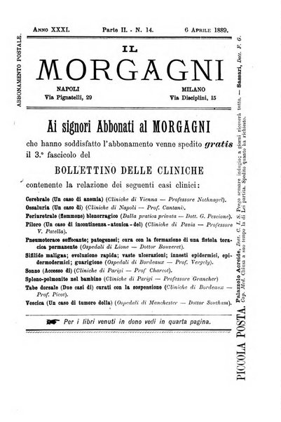 Il morgagni giornale indirizzato al progresso della medicina. Parte 2., Riviste