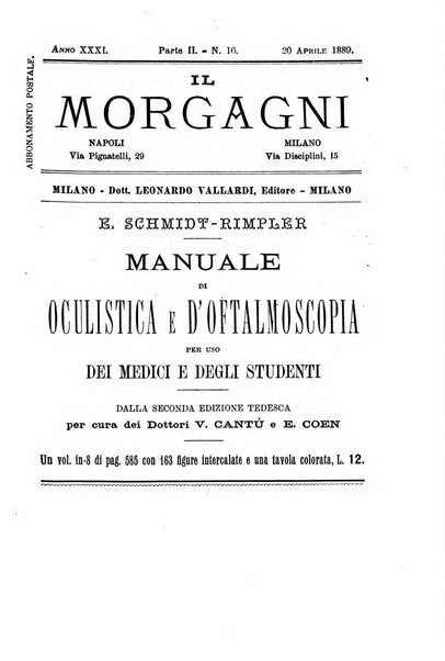 Il morgagni giornale indirizzato al progresso della medicina. Parte 2., Riviste