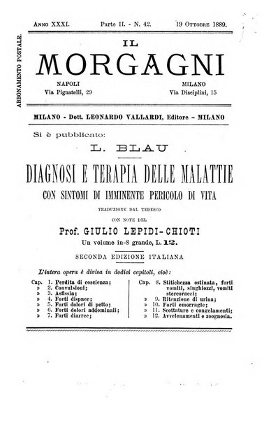 Il morgagni giornale indirizzato al progresso della medicina. Parte 2., Riviste