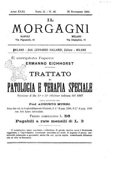 Il morgagni giornale indirizzato al progresso della medicina. Parte 2., Riviste