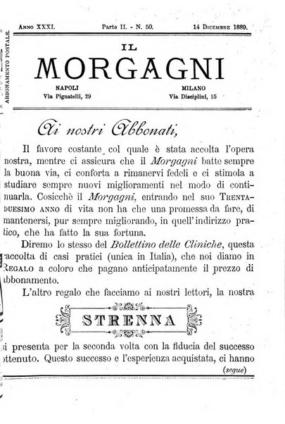 Il morgagni giornale indirizzato al progresso della medicina. Parte 2., Riviste