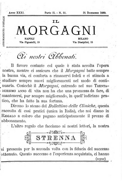 Il morgagni giornale indirizzato al progresso della medicina. Parte 2., Riviste