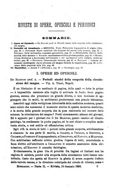 Il morgagni giornale indirizzato al progresso della medicina. Parte 2., Riviste