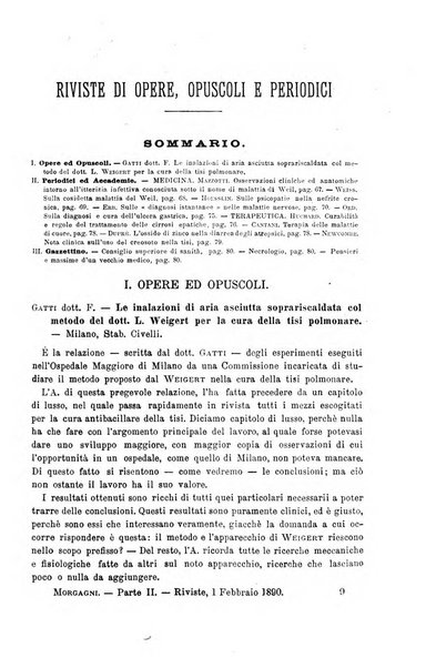 Il morgagni giornale indirizzato al progresso della medicina. Parte 2., Riviste