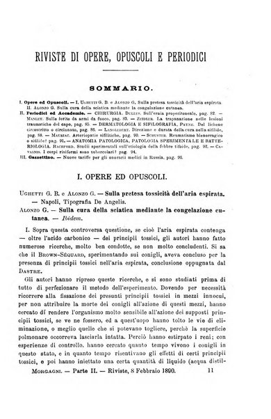 Il morgagni giornale indirizzato al progresso della medicina. Parte 2., Riviste