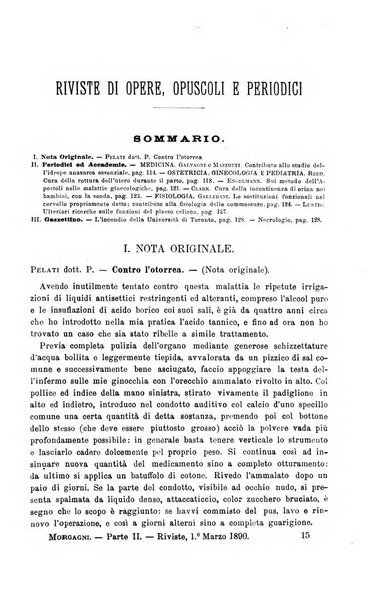 Il morgagni giornale indirizzato al progresso della medicina. Parte 2., Riviste