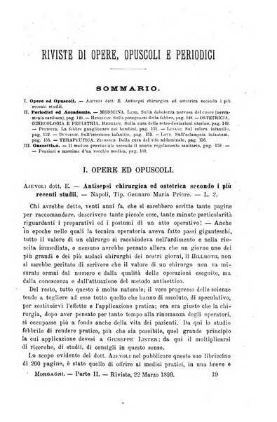 Il morgagni giornale indirizzato al progresso della medicina. Parte 2., Riviste