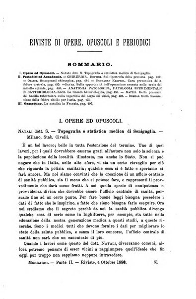 Il morgagni giornale indirizzato al progresso della medicina. Parte 2., Riviste