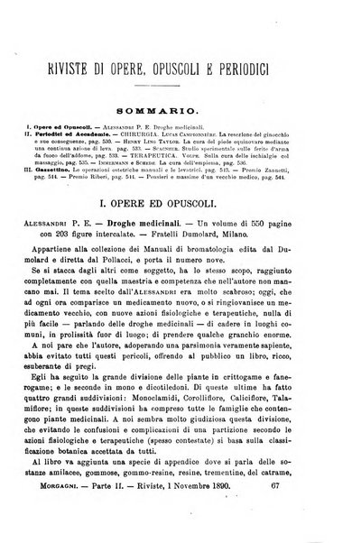 Il morgagni giornale indirizzato al progresso della medicina. Parte 2., Riviste