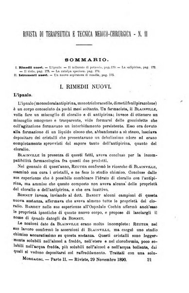 Il morgagni giornale indirizzato al progresso della medicina. Parte 2., Riviste