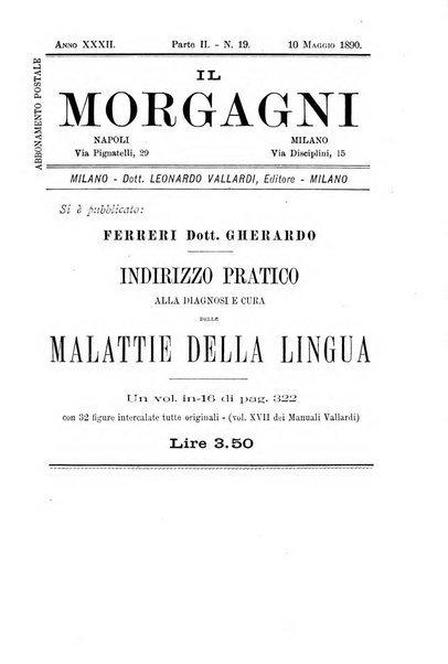 Il morgagni giornale indirizzato al progresso della medicina. Parte 2., Riviste