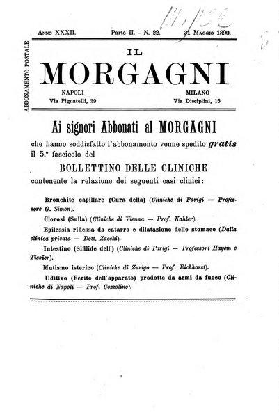 Il morgagni giornale indirizzato al progresso della medicina. Parte 2., Riviste