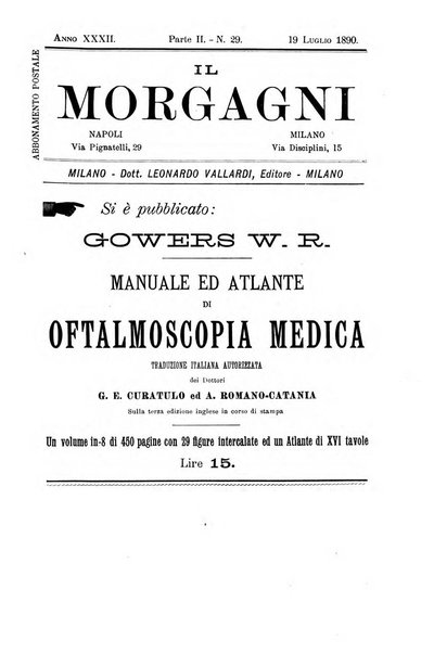 Il morgagni giornale indirizzato al progresso della medicina. Parte 2., Riviste