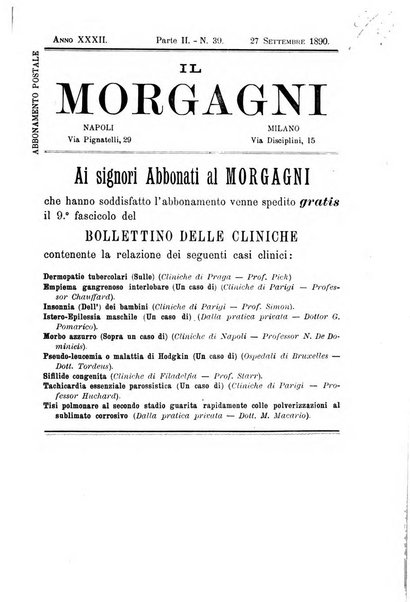 Il morgagni giornale indirizzato al progresso della medicina. Parte 2., Riviste