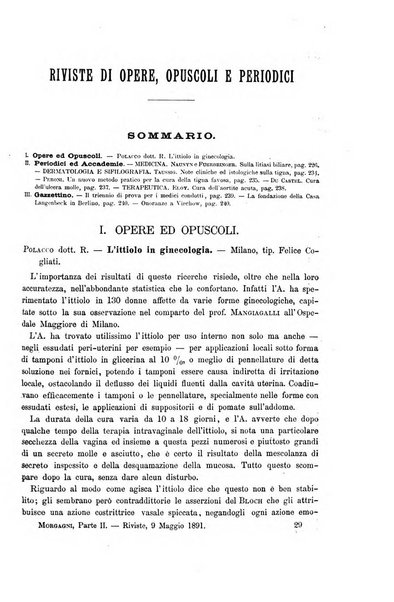 Il morgagni giornale indirizzato al progresso della medicina. Parte 2., Riviste