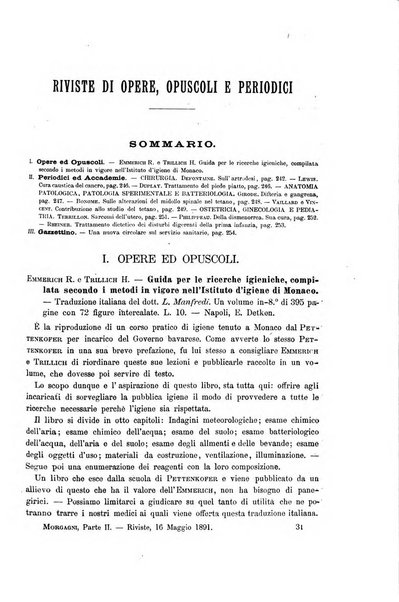 Il morgagni giornale indirizzato al progresso della medicina. Parte 2., Riviste