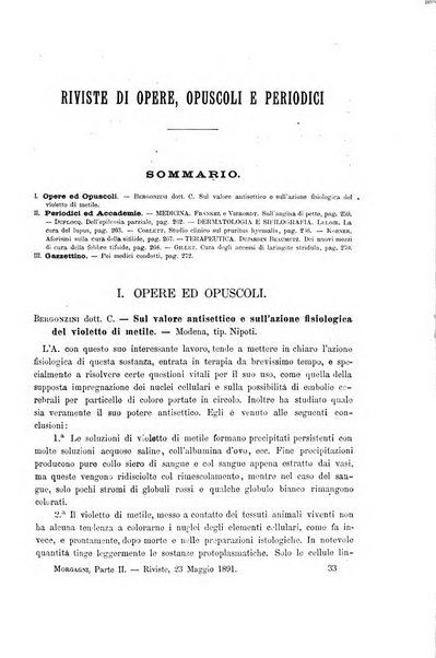 Il morgagni giornale indirizzato al progresso della medicina. Parte 2., Riviste