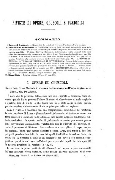 Il morgagni giornale indirizzato al progresso della medicina. Parte 2., Riviste