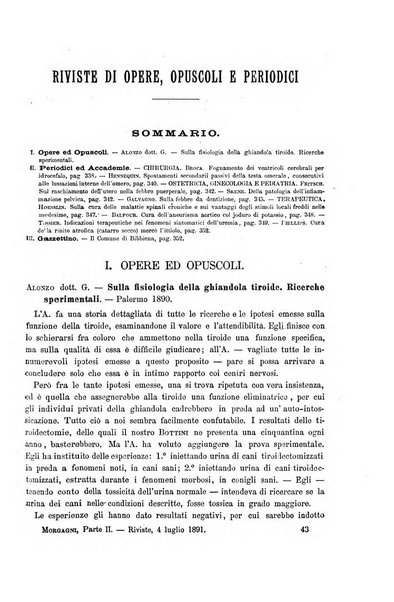 Il morgagni giornale indirizzato al progresso della medicina. Parte 2., Riviste