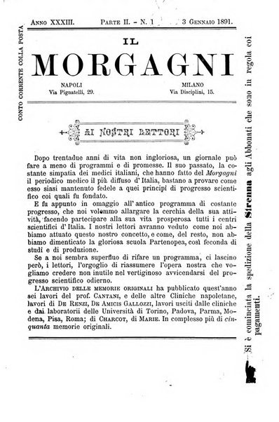 Il morgagni giornale indirizzato al progresso della medicina. Parte 2., Riviste