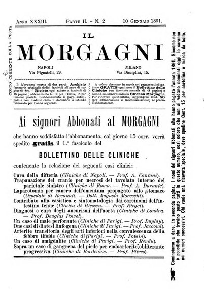 Il morgagni giornale indirizzato al progresso della medicina. Parte 2., Riviste