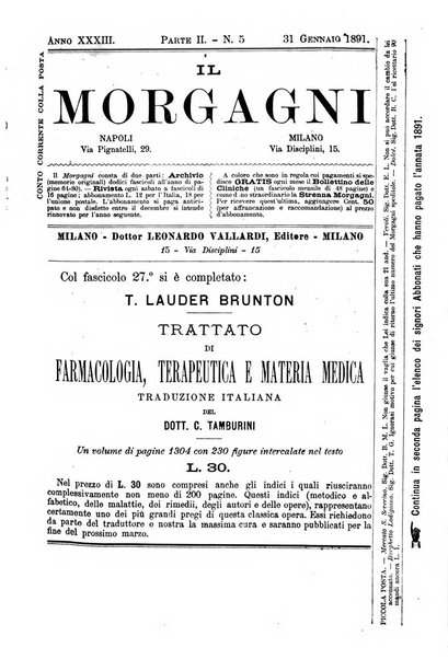 Il morgagni giornale indirizzato al progresso della medicina. Parte 2., Riviste