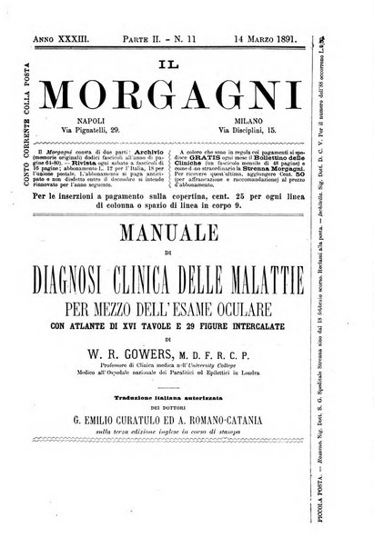 Il morgagni giornale indirizzato al progresso della medicina. Parte 2., Riviste