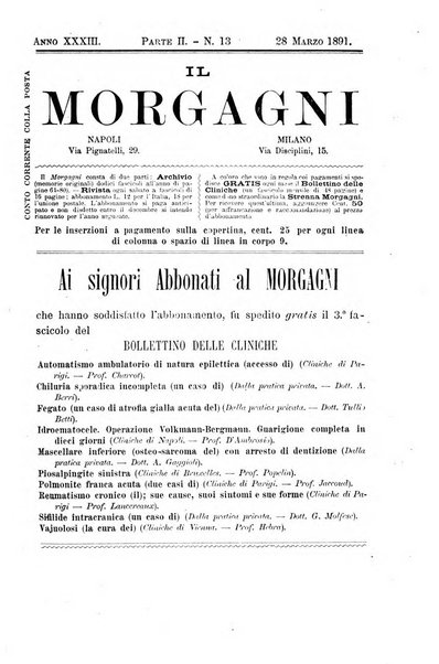 Il morgagni giornale indirizzato al progresso della medicina. Parte 2., Riviste