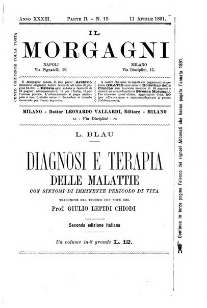 Il morgagni giornale indirizzato al progresso della medicina. Parte 2., Riviste