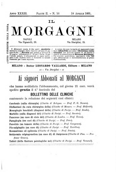 Il morgagni giornale indirizzato al progresso della medicina. Parte 2., Riviste