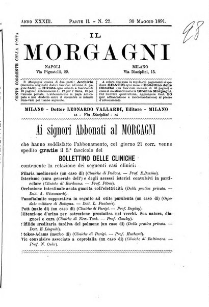 Il morgagni giornale indirizzato al progresso della medicina. Parte 2., Riviste