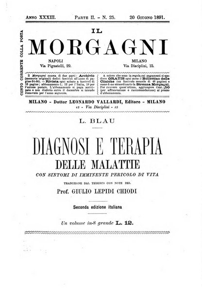 Il morgagni giornale indirizzato al progresso della medicina. Parte 2., Riviste