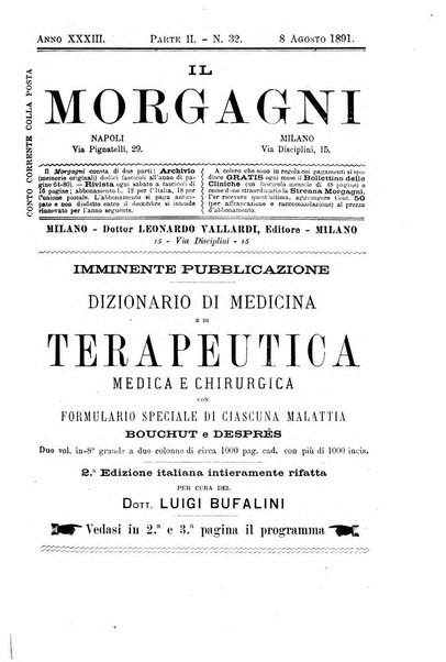 Il morgagni giornale indirizzato al progresso della medicina. Parte 2., Riviste