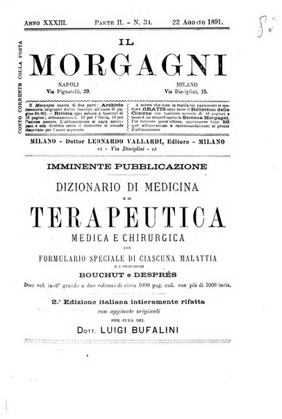 Il morgagni giornale indirizzato al progresso della medicina. Parte 2., Riviste