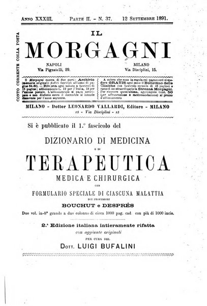 Il morgagni giornale indirizzato al progresso della medicina. Parte 2., Riviste