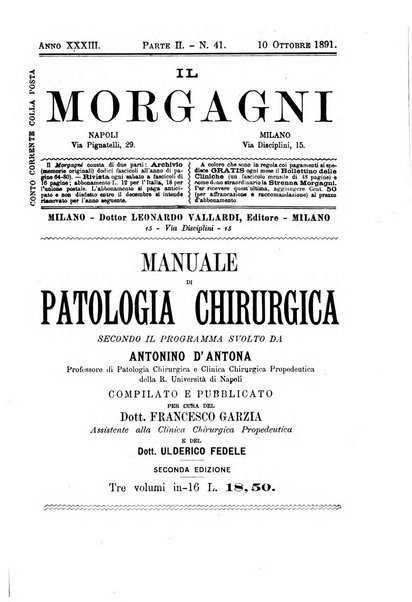 Il morgagni giornale indirizzato al progresso della medicina. Parte 2., Riviste