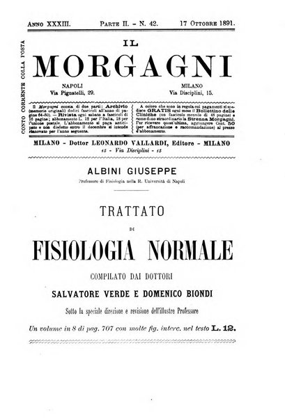 Il morgagni giornale indirizzato al progresso della medicina. Parte 2., Riviste