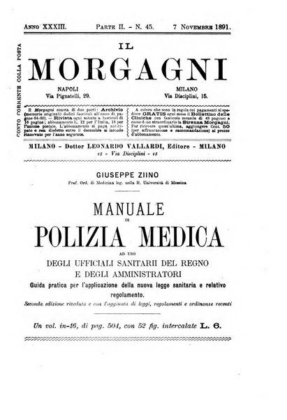 Il morgagni giornale indirizzato al progresso della medicina. Parte 2., Riviste