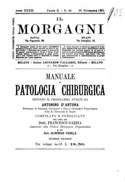 Il morgagni giornale indirizzato al progresso della medicina. Parte 2., Riviste