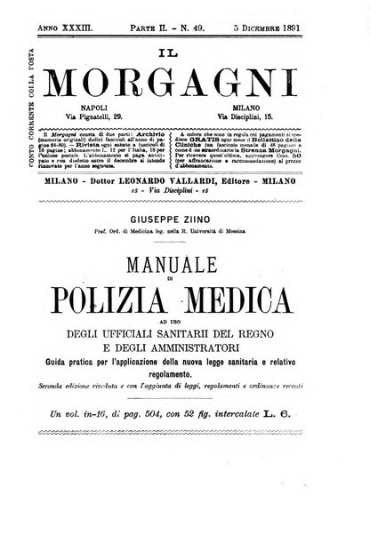 Il morgagni giornale indirizzato al progresso della medicina. Parte 2., Riviste