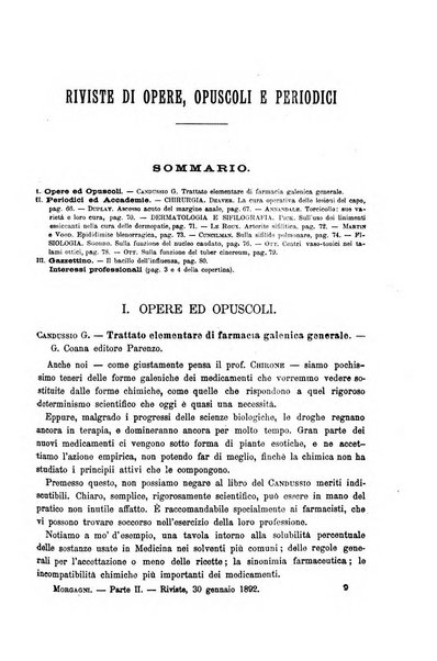 Il morgagni giornale indirizzato al progresso della medicina. Parte 2., Riviste